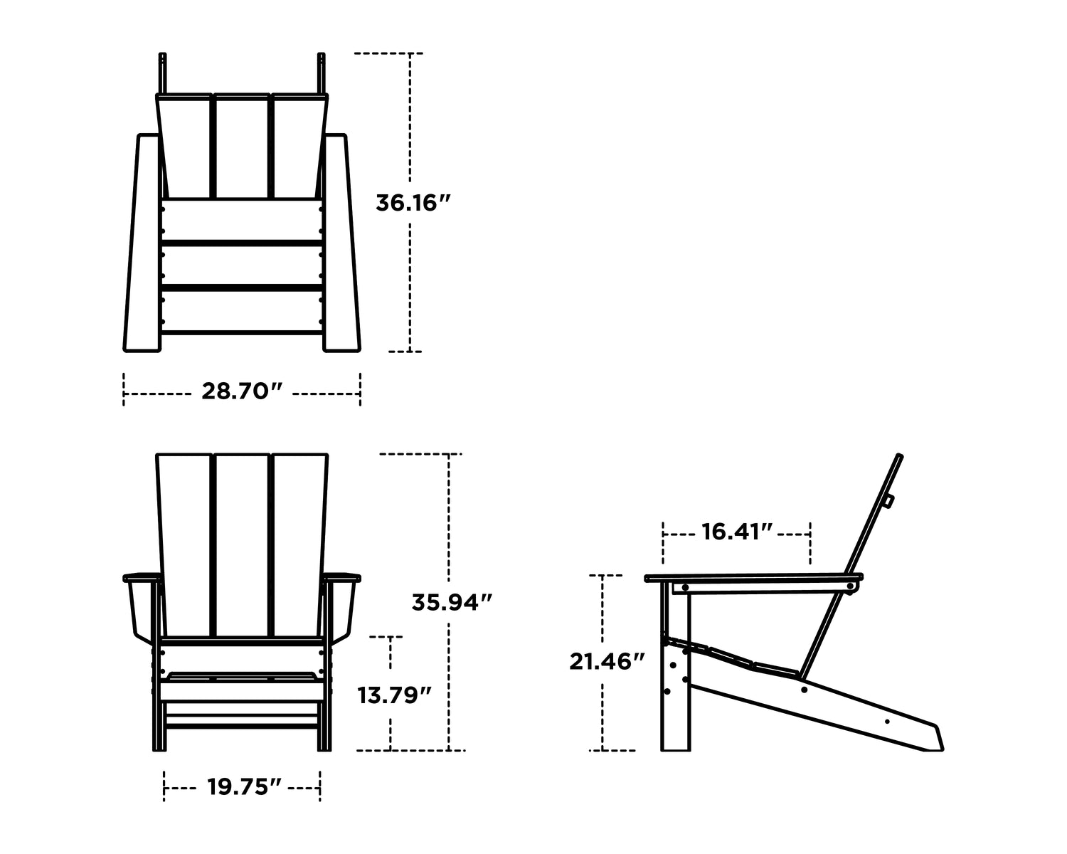 POLYWOOD Modern Studio Adirondack Chair