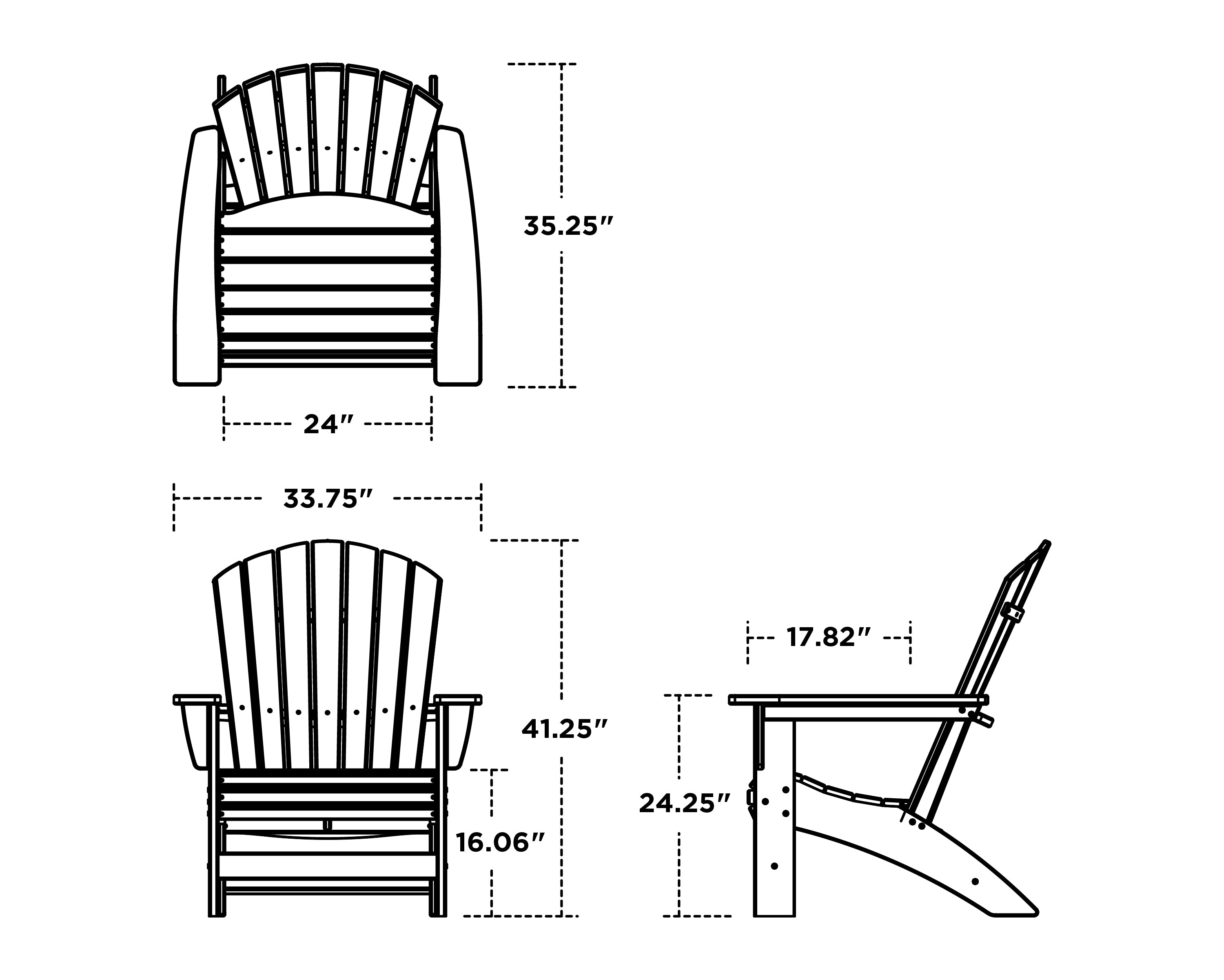 POLYWOOD Nautical Grand Adirondack Chair