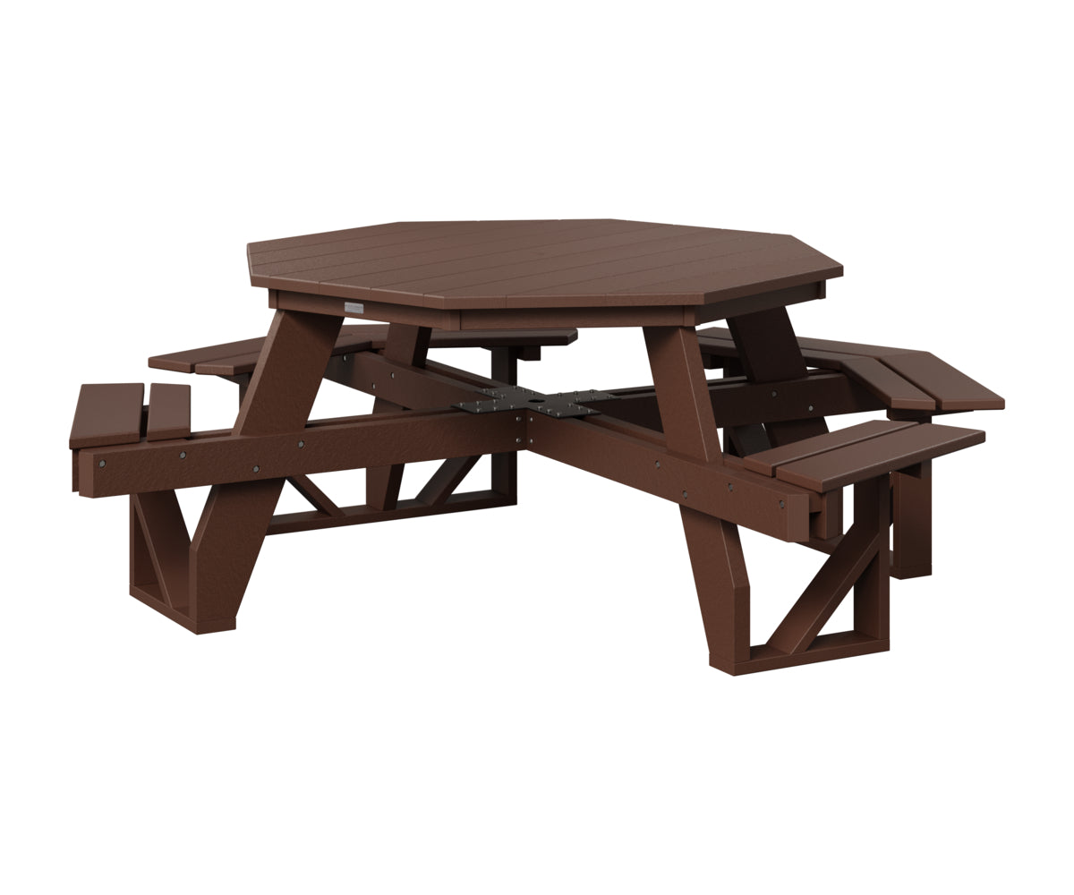 Berlin Gardens Octagon ADA Picnic Table in Chocolate Brown
