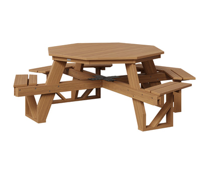 Berlin Gardens Octagon ADA Picnic Table in Natural Teak