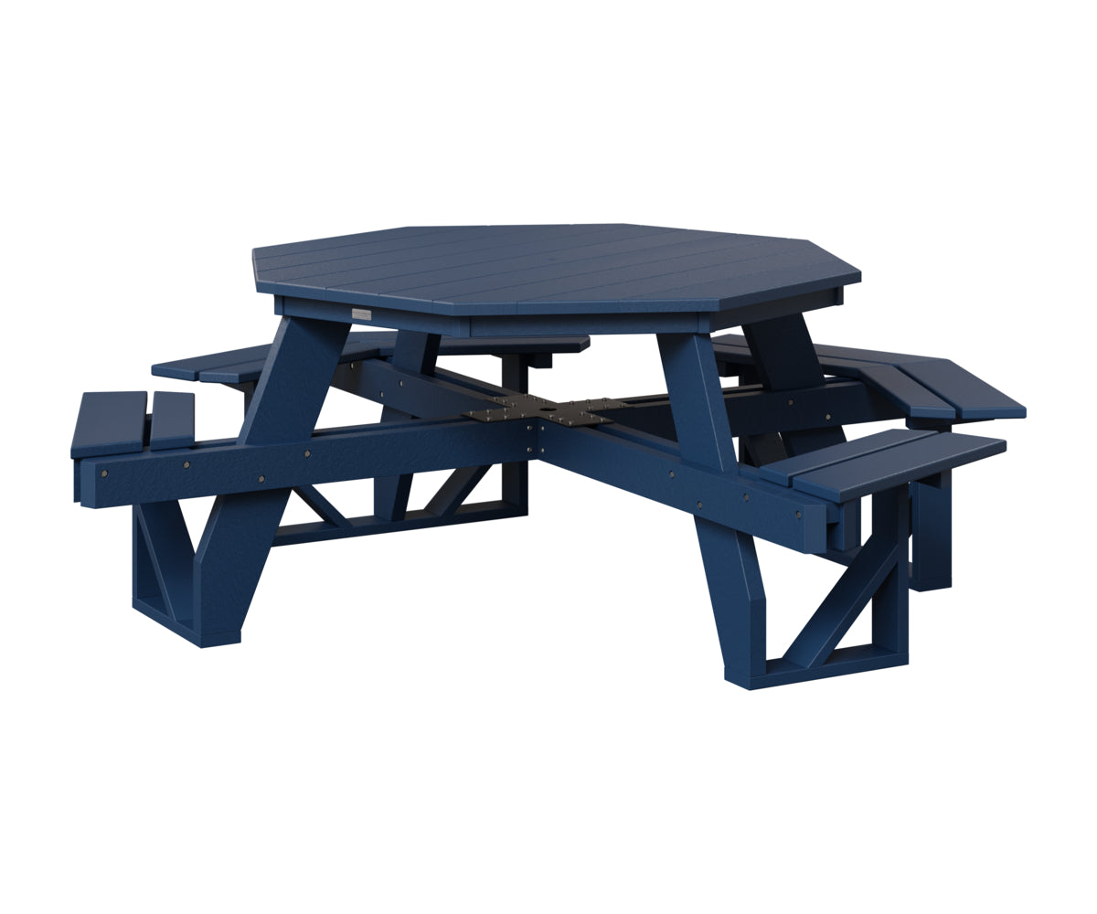 Berlin Gardens Octagon ADA Picnic Table in Navy Blue
