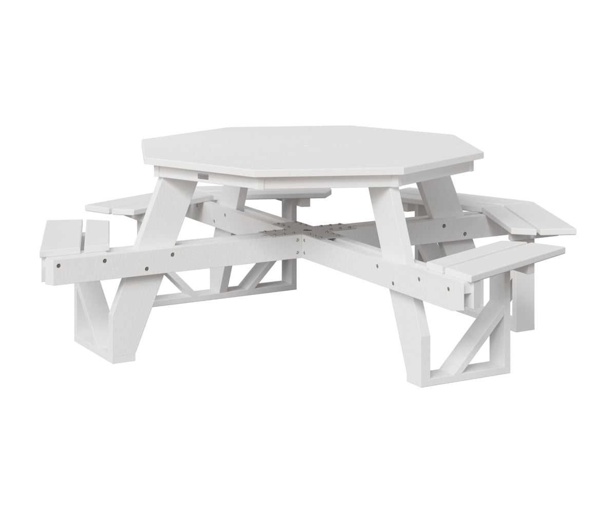 Berlin Gardens Octagon ADA Picnic Table in White