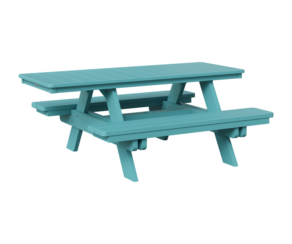 Berlin Gardens Rectangular ADA Picnic Table in Aruba Blue