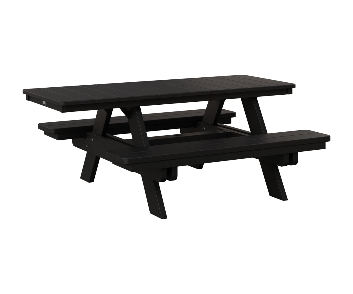 Berlin Gardens Rectangular ADA Picnic Table in Black