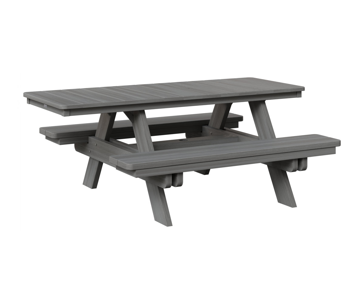 Berlin Gardens Rectangular ADA Picnic Table in Driftwood Gray