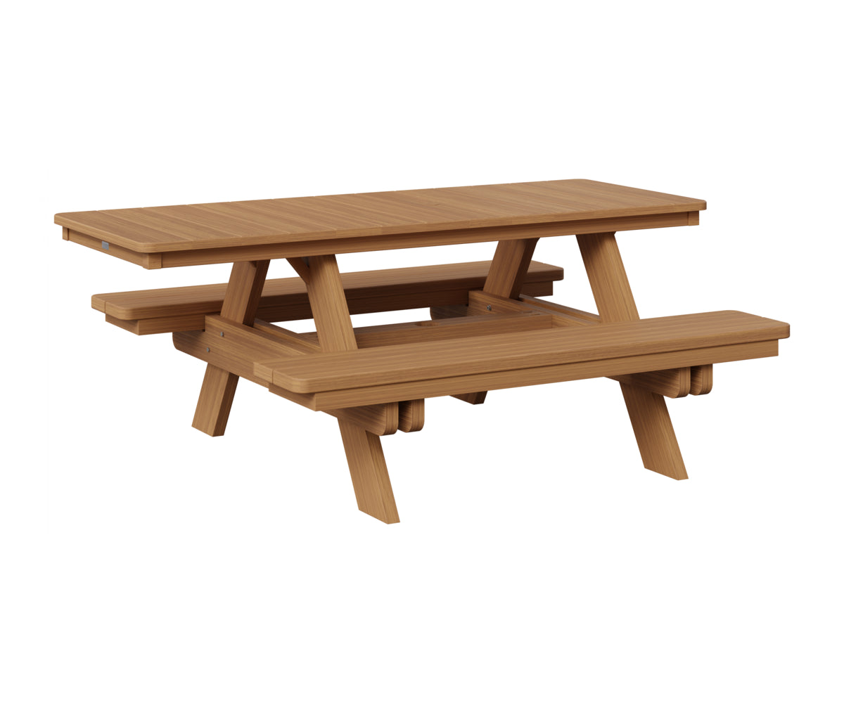 Berlin Gardens Rectangular ADA Picnic Table in Natural Teak