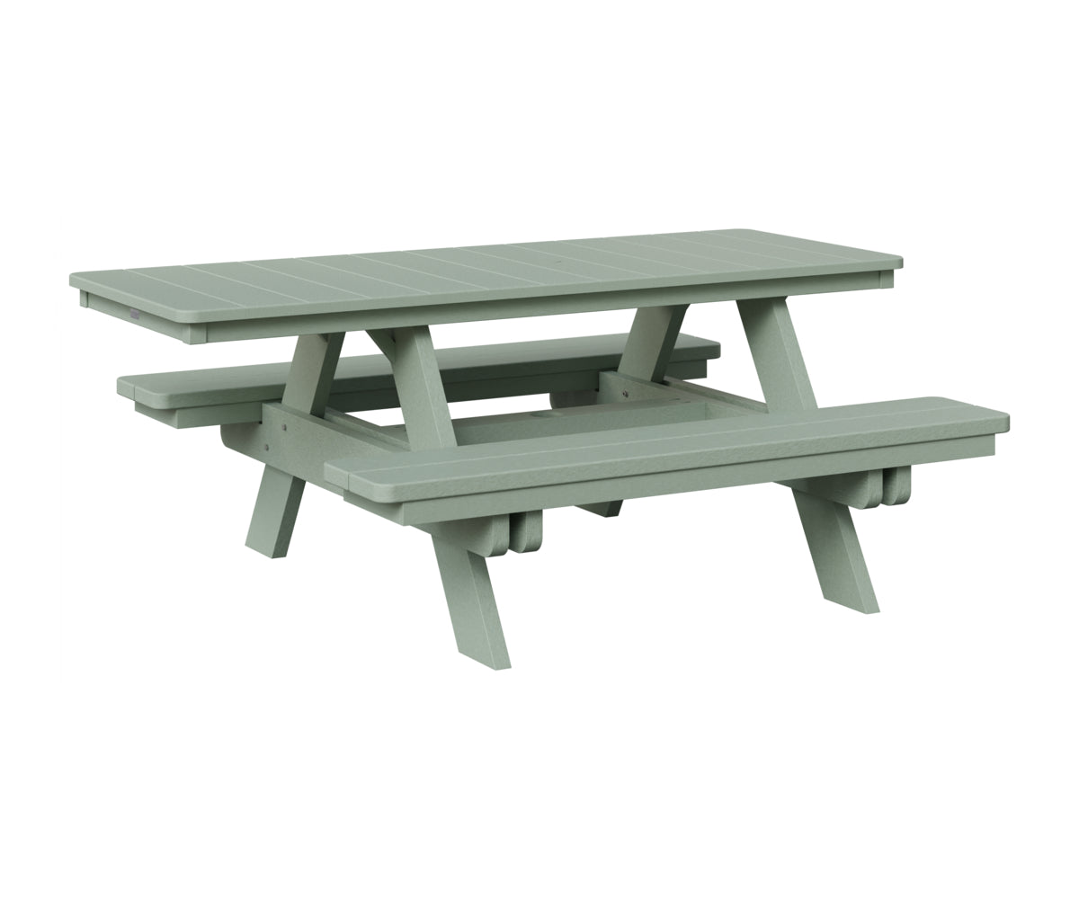 Berlin Gardens Rectangular ADA Picnic Table in Sea Foam