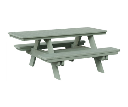 Berlin Gardens Rectangular ADA Picnic Table in Sea Foam