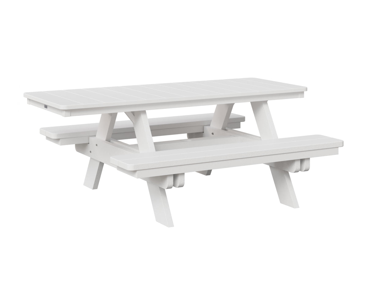 Berlin Gardens Rectangular ADA Picnic Table in White
