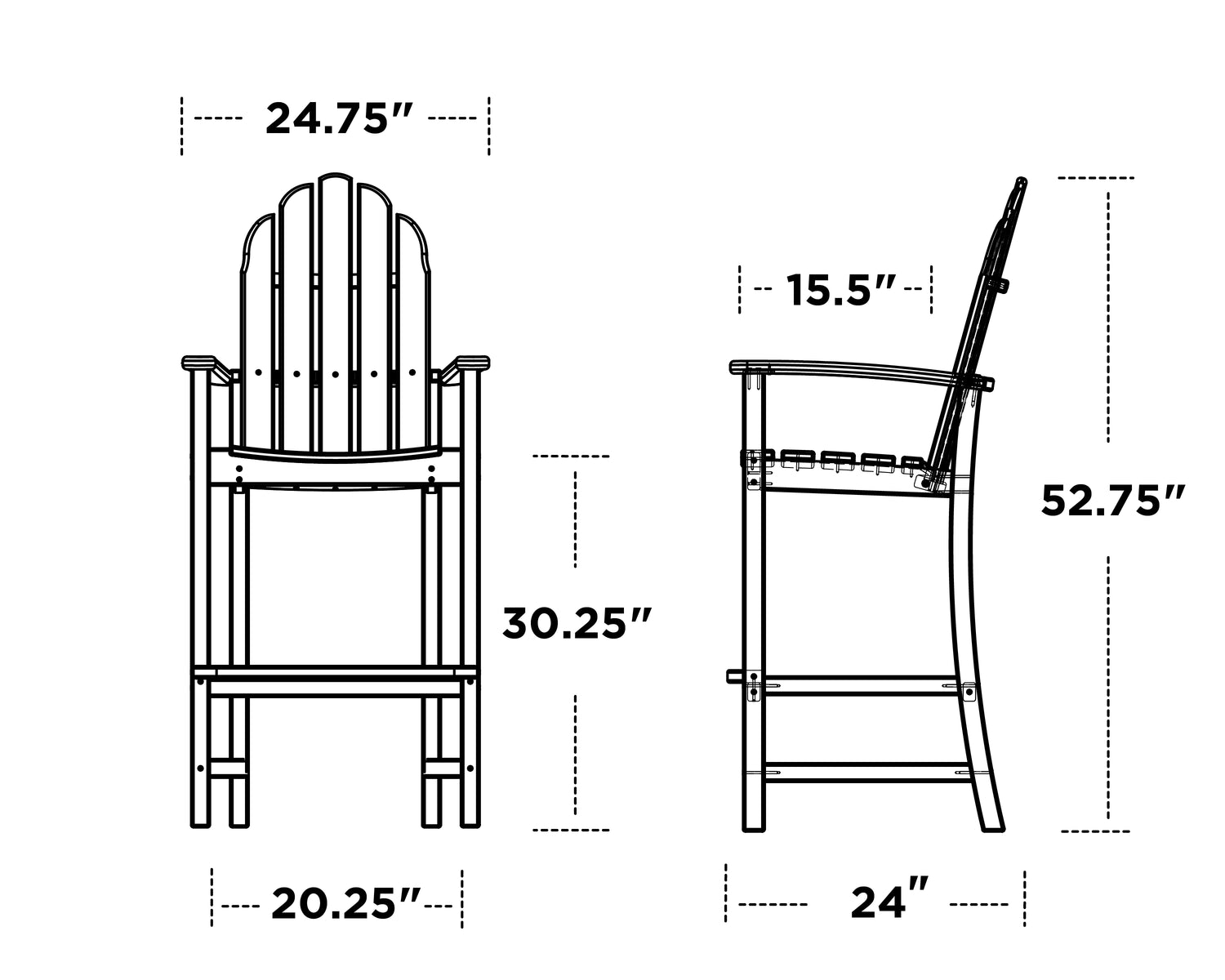 POLYWOOD Classic Adirondack Bar Chair