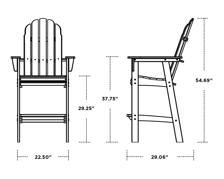 POLYWOOD Vineyard Curveback Adirondack Bar Chair
