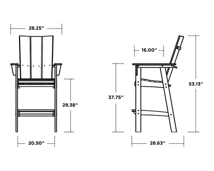 POLYWOOD Modern Curveback Adirondack Bar Chair