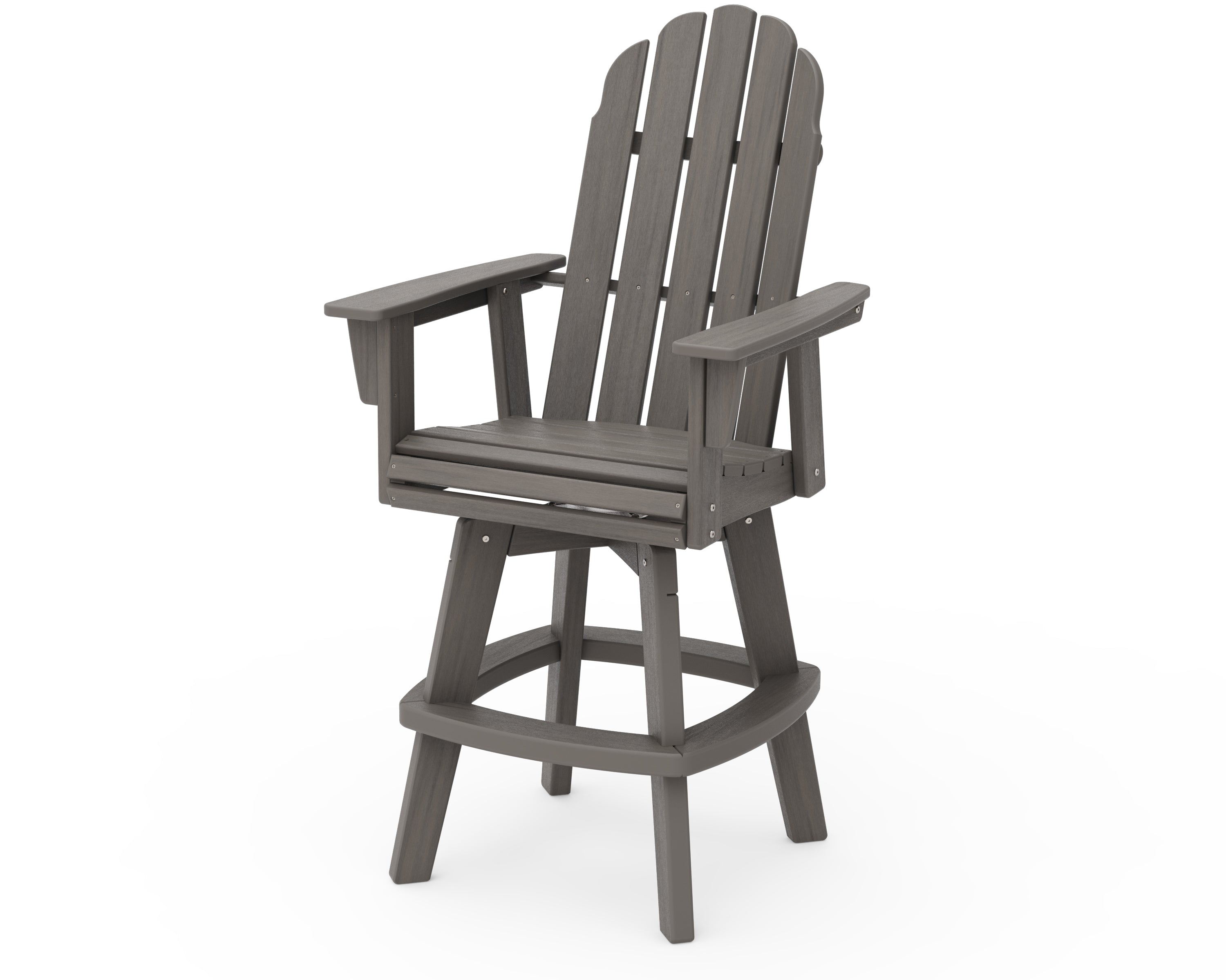 POLYWOOD Vineyard Curveback Adirondack Swivel Bar Chair