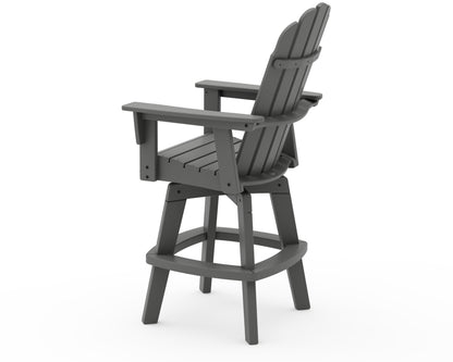 POLYWOOD Vineyard Curveback Adirondack Swivel Bar Chair