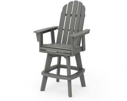 POLYWOOD Vineyard Curveback Adirondack Swivel Bar Chair
