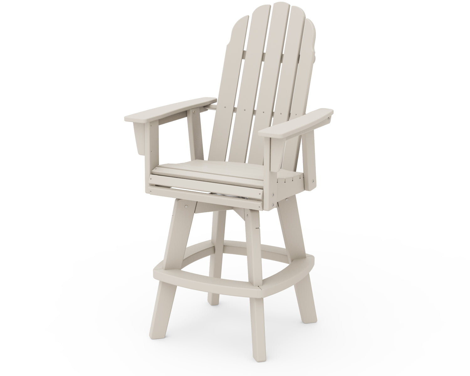 POLYWOOD Vineyard Curveback Adirondack Swivel Bar Chair