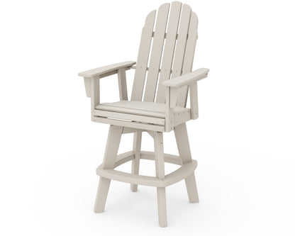 POLYWOOD Vineyard Curveback Adirondack Swivel Bar Chair