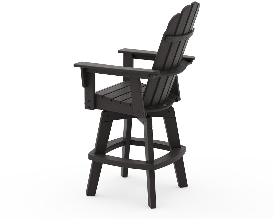 POLYWOOD Vineyard Curveback Adirondack Swivel Bar Chair