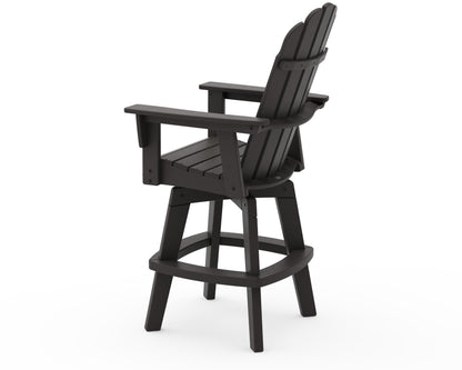POLYWOOD Vineyard Curveback Adirondack Swivel Bar Chair
