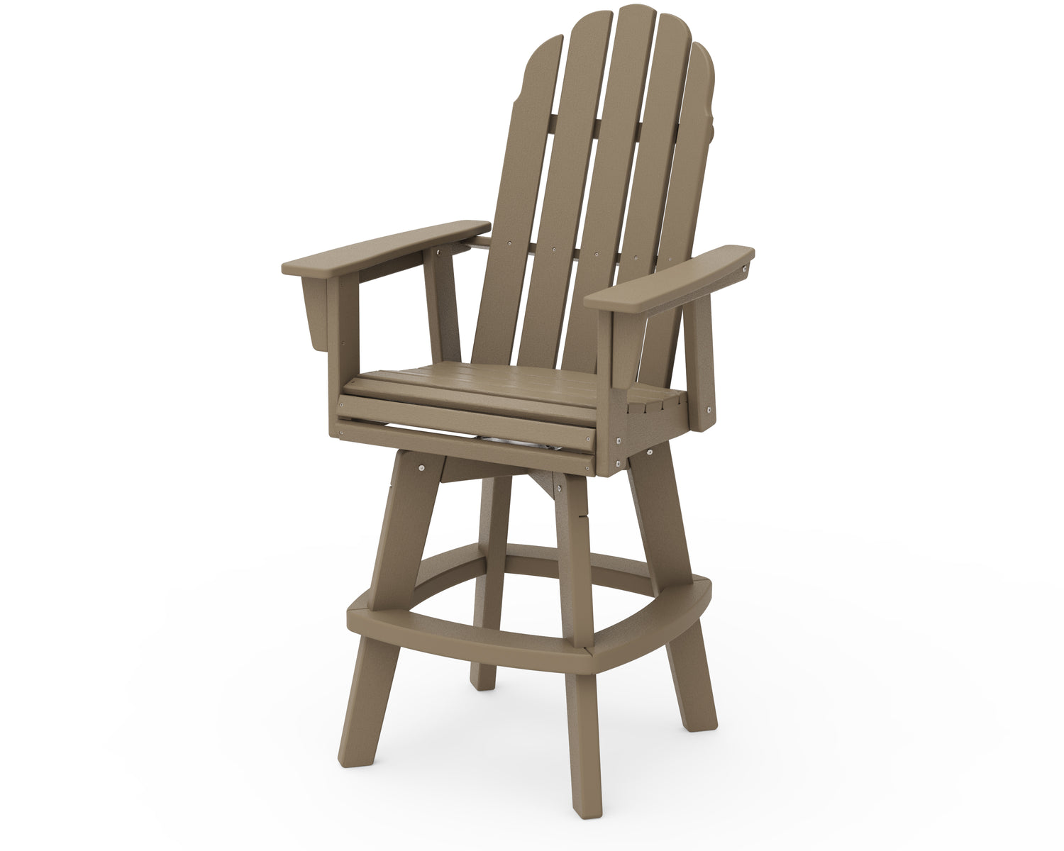 POLYWOOD Vineyard Curveback Adirondack Swivel Bar Chair