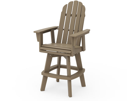 POLYWOOD Vineyard Curveback Adirondack Swivel Bar Chair