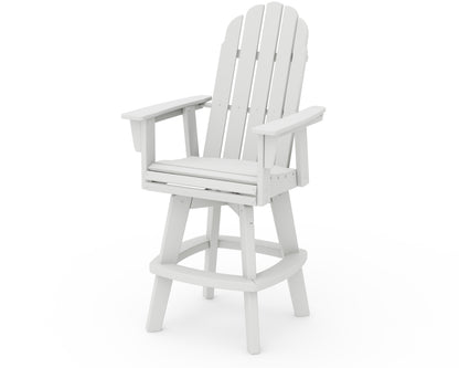 POLYWOOD Vineyard Curveback Adirondack Swivel Bar Chair