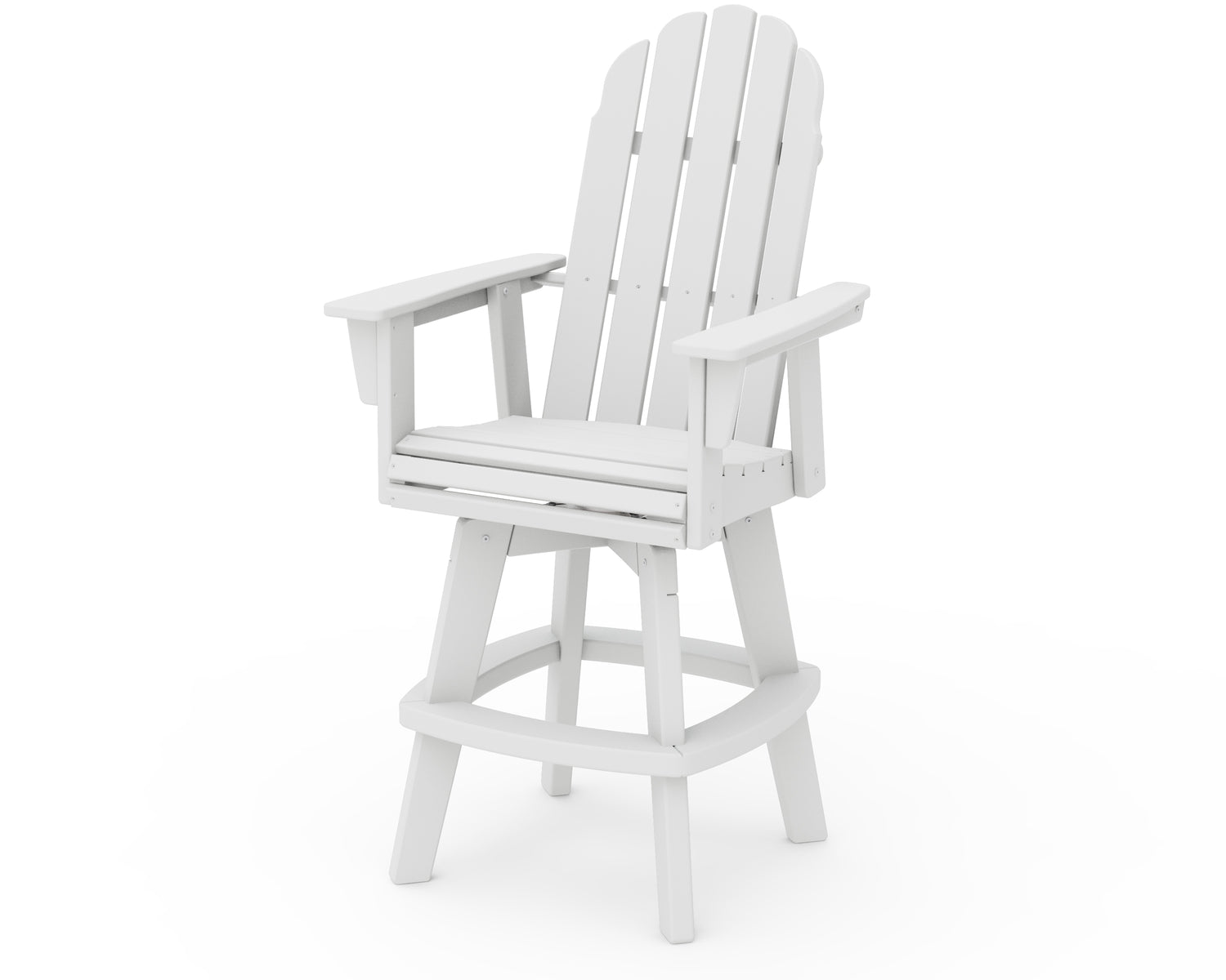 POLYWOOD Vineyard Curveback Adirondack Swivel Bar Chair