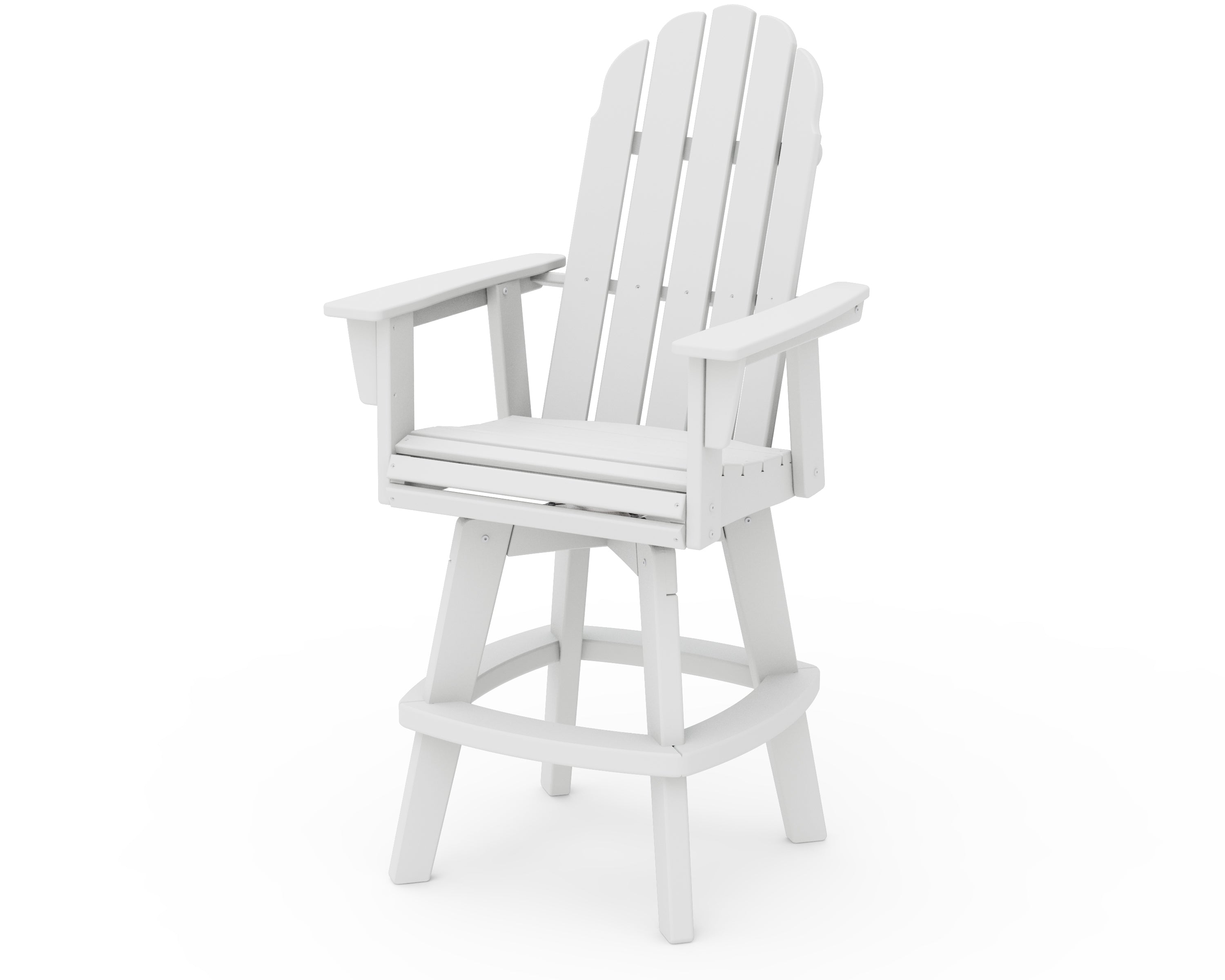 POLYWOOD Vineyard Curveback Adirondack Swivel Bar Chair