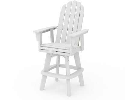 POLYWOOD Vineyard Curveback Adirondack Swivel Bar Chair
