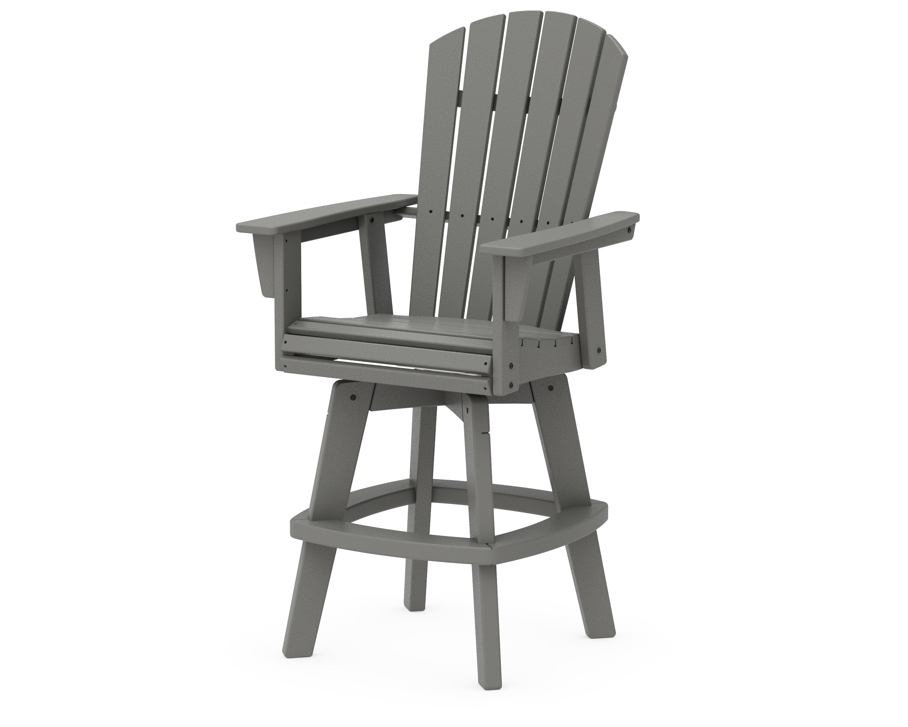 POLYWOOD Nautical Curveback Adirondack Swivel Bar Chair