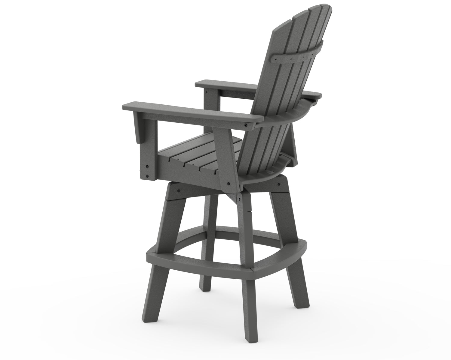 POLYWOOD Nautical Curveback Adirondack Swivel Bar Chair