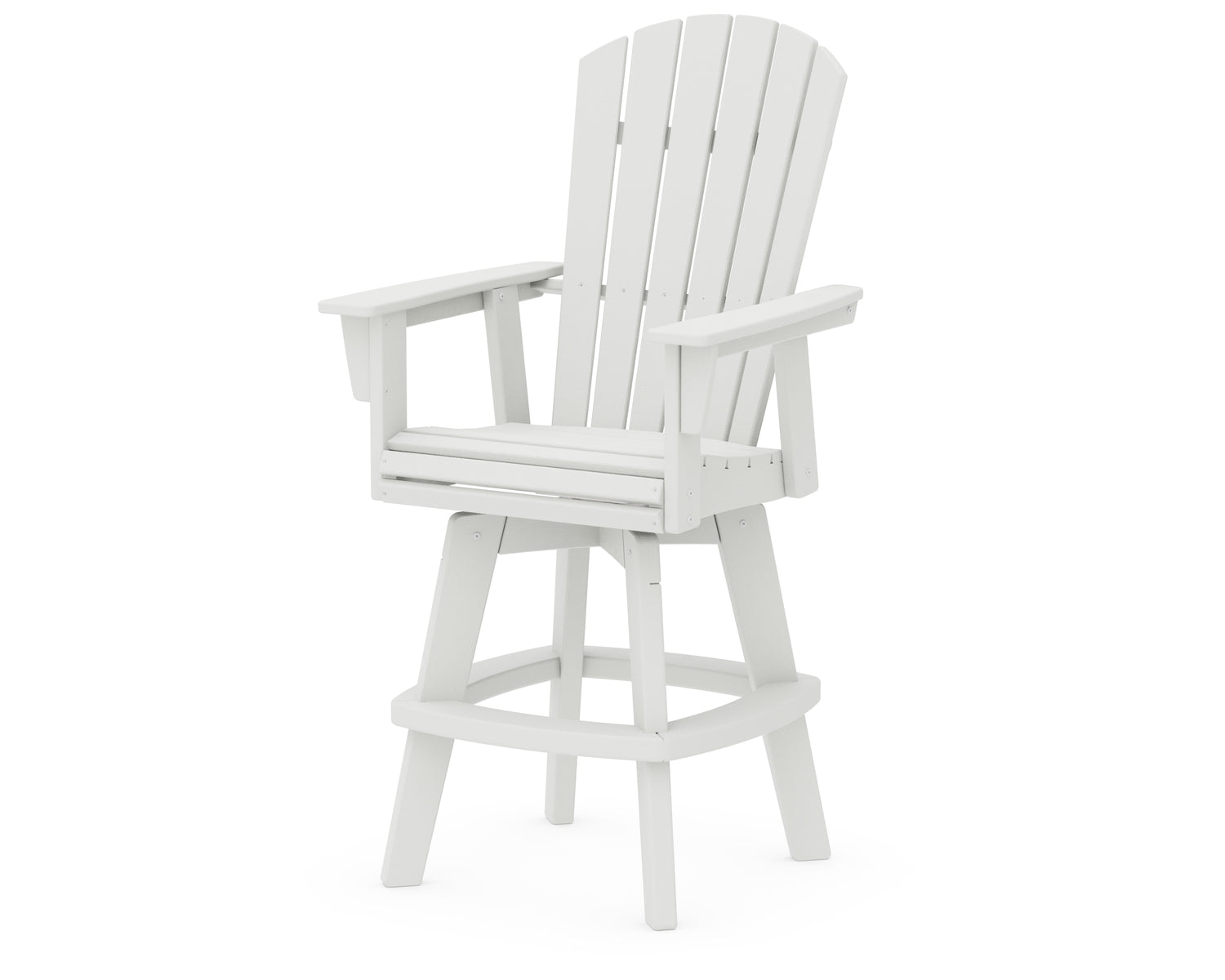 POLYWOOD Nautical Curveback Adirondack Swivel Bar Chair