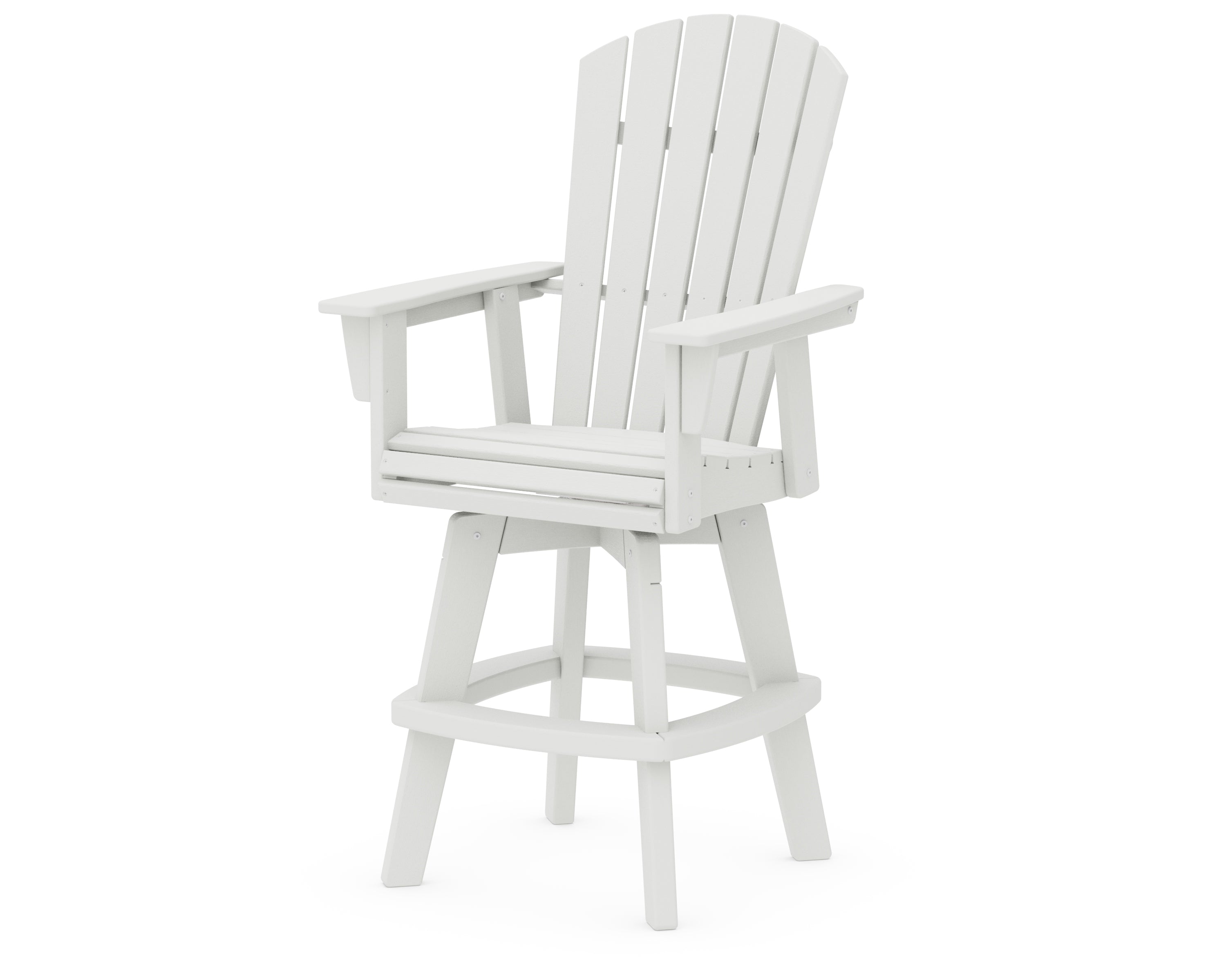 POLYWOOD Nautical Curveback Adirondack Swivel Bar Chair