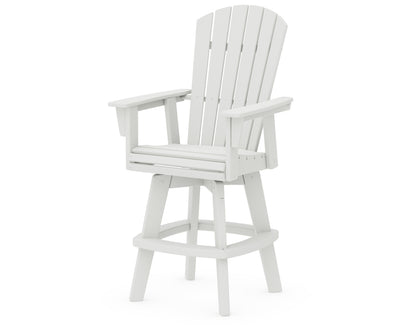 POLYWOOD Nautical Curveback Adirondack Swivel Bar Chair