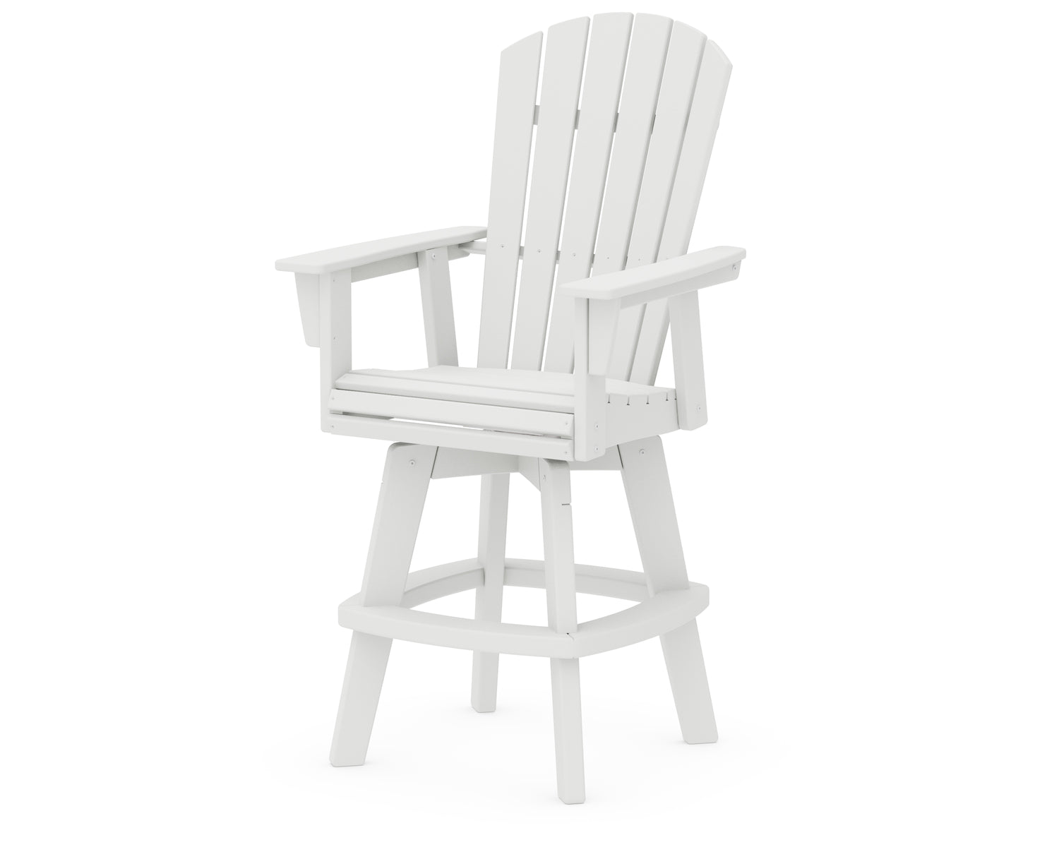 POLYWOOD Nautical Curveback Adirondack Swivel Bar Chair