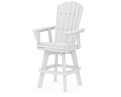 POLYWOOD Nautical Curveback Adirondack Swivel Bar Chair