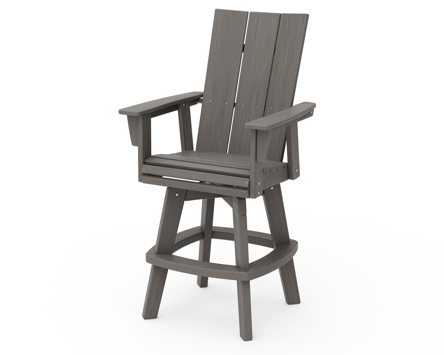 POLYWOOD Modern Curveback Adirondack Swivel Bar Chair