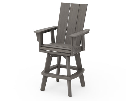 POLYWOOD Modern Curveback Adirondack Swivel Bar Chair