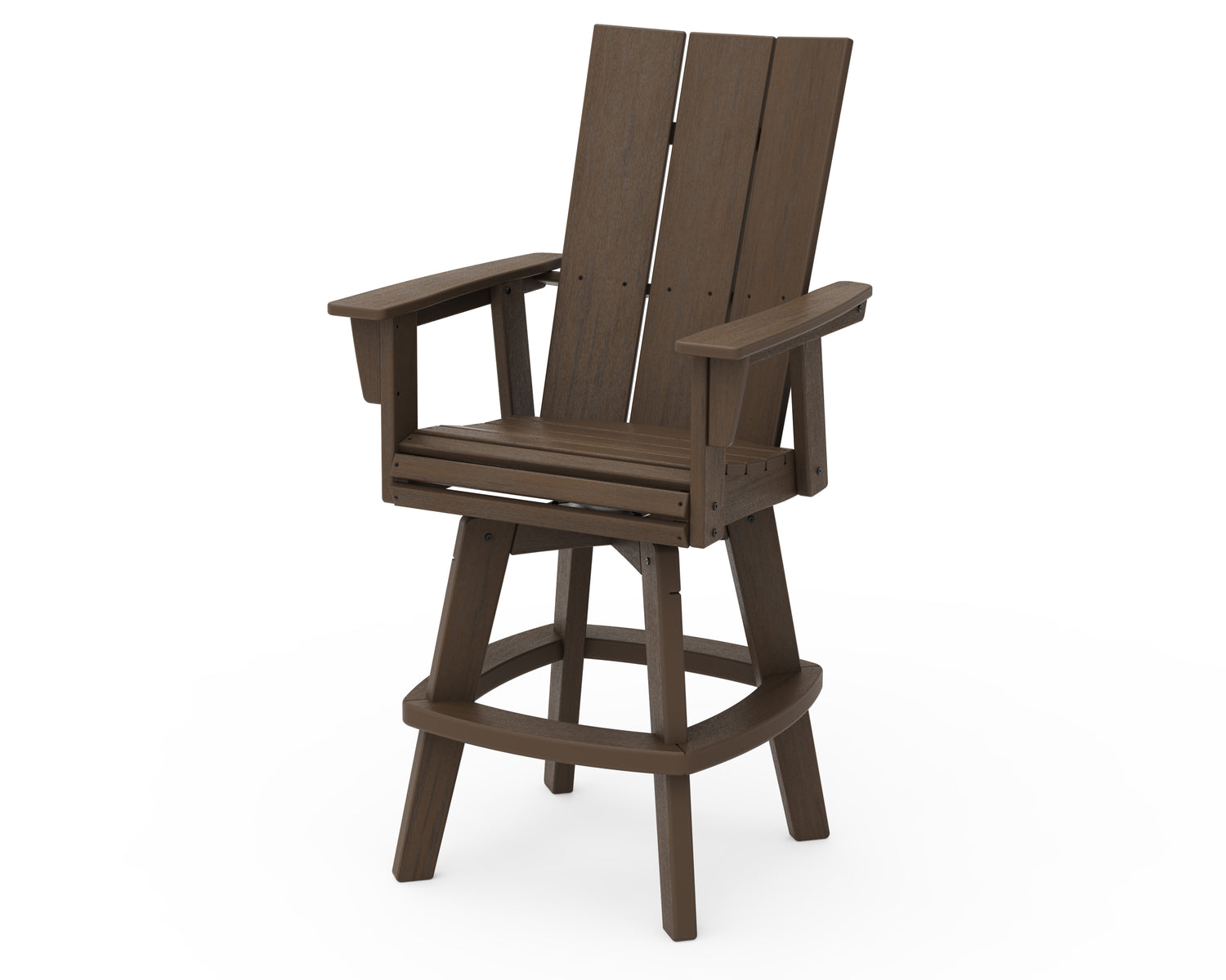 POLYWOOD Modern Curveback Adirondack Swivel Bar Chair