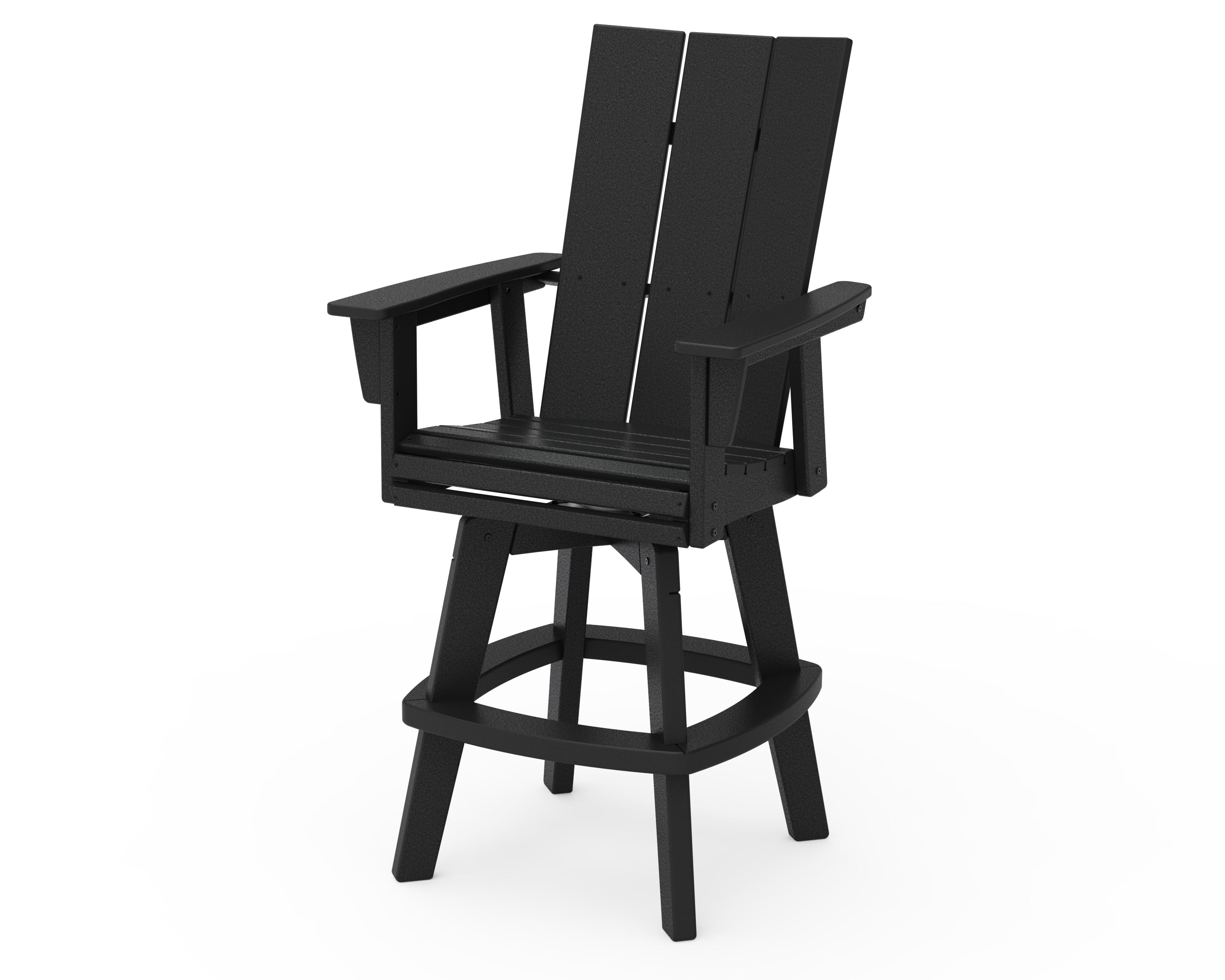 POLYWOOD Modern Curveback Adirondack Swivel Bar Chair