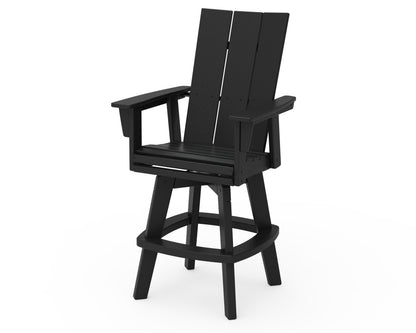 POLYWOOD Modern Curveback Adirondack Swivel Bar Chair