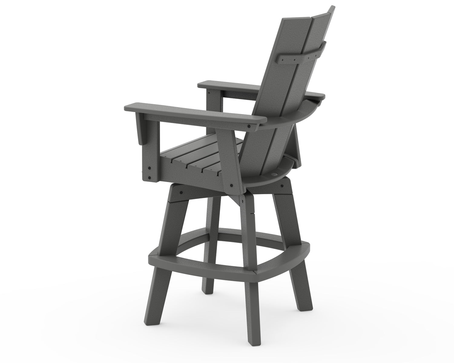 POLYWOOD Modern Curveback Adirondack Swivel Bar Chair
