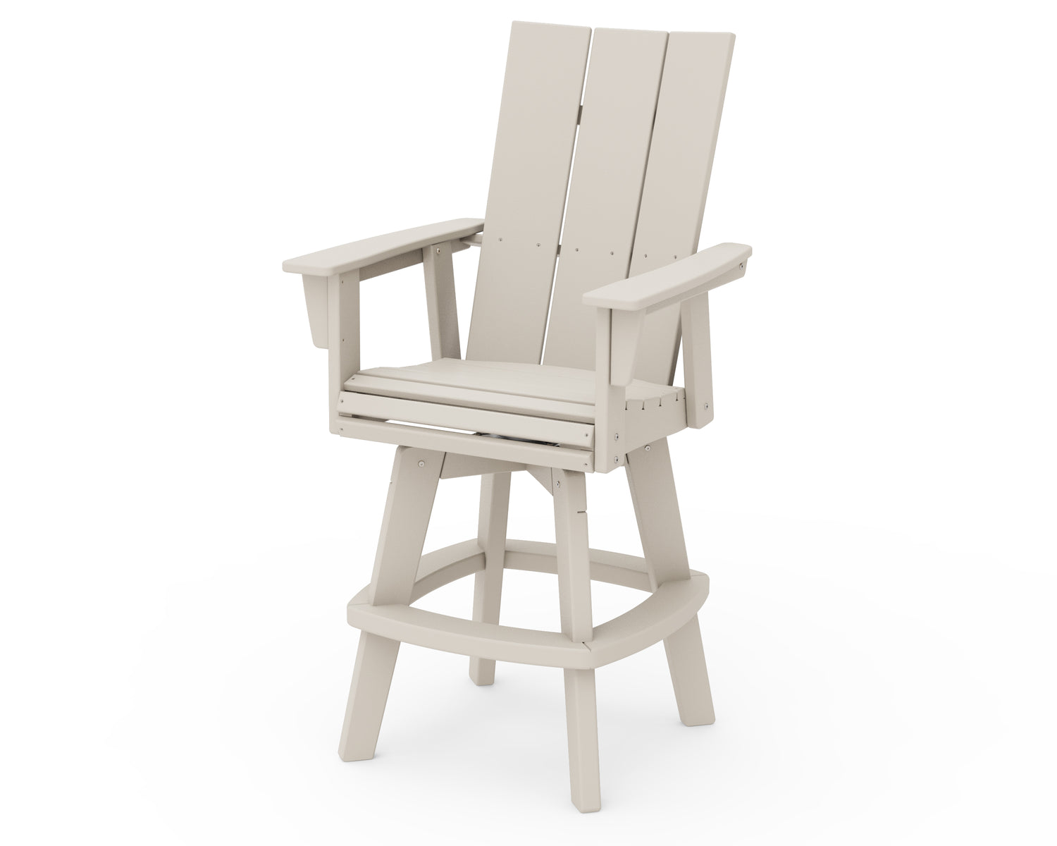POLYWOOD Modern Curveback Adirondack Swivel Bar Chair