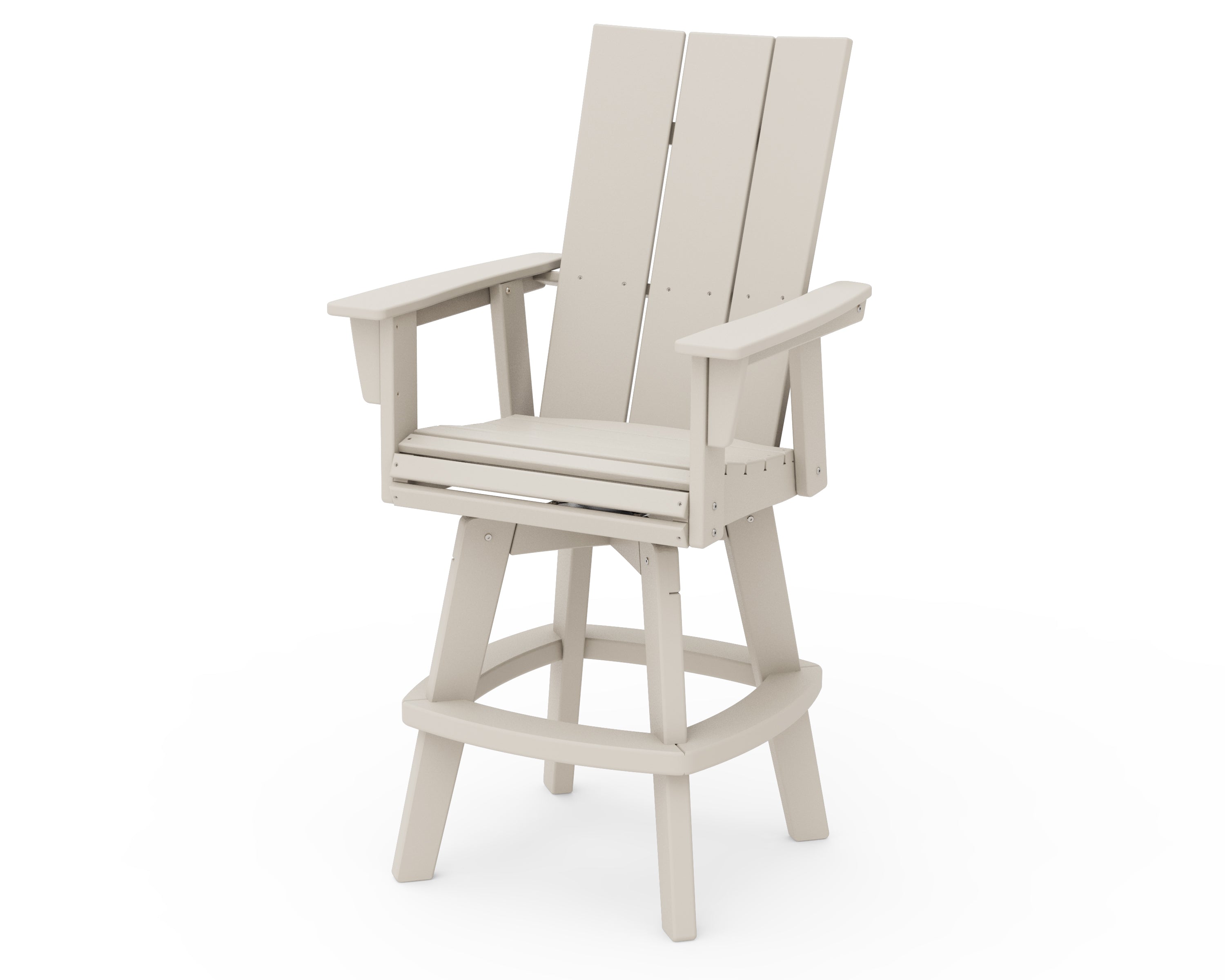 POLYWOOD Modern Curveback Adirondack Swivel Bar Chair