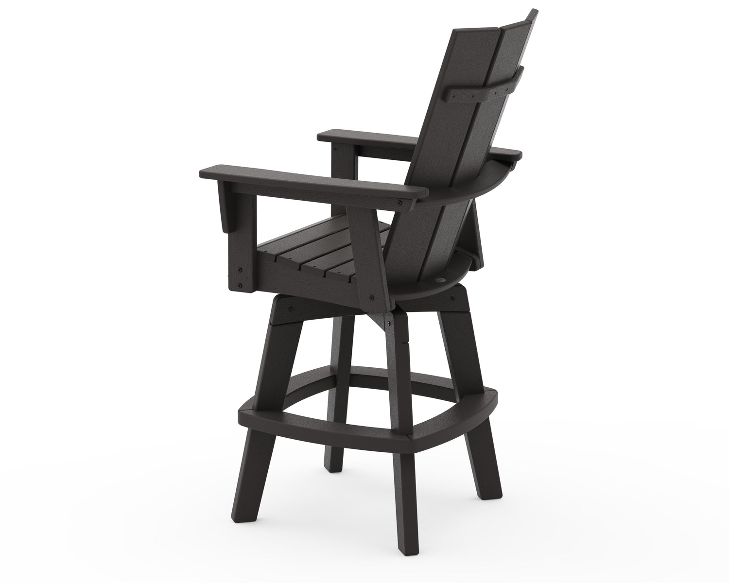 POLYWOOD Modern Curveback Adirondack Swivel Bar Chair
