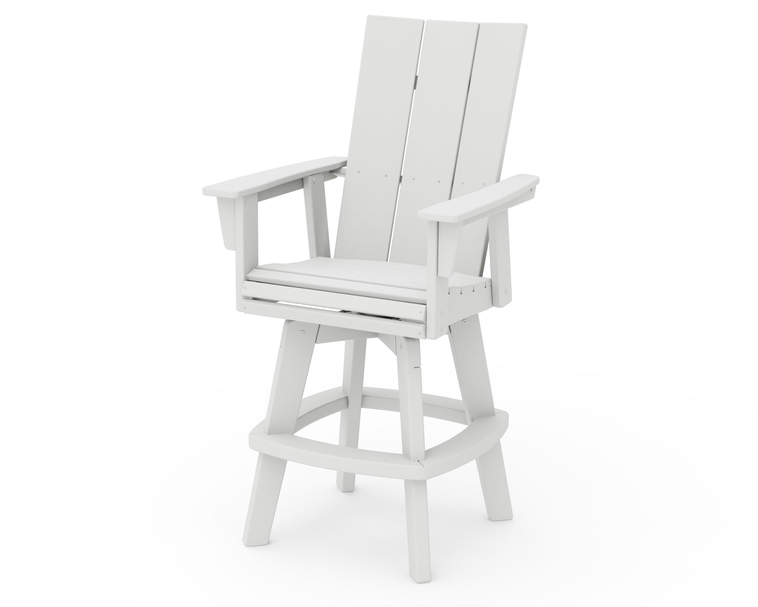 POLYWOOD Modern Curveback Adirondack Swivel Bar Chair