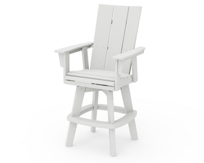 POLYWOOD Modern Curveback Adirondack Swivel Bar Chair