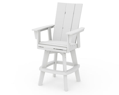 POLYWOOD Modern Curveback Adirondack Swivel Bar Chair