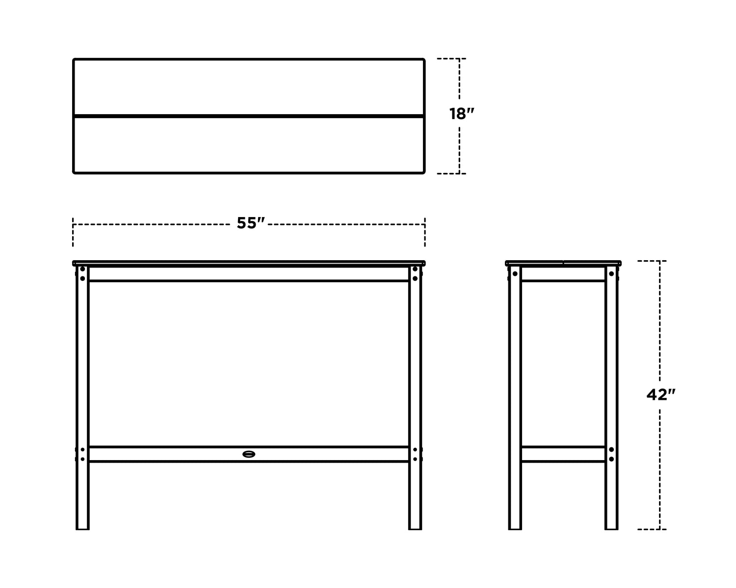 POLYWOOD Studio Balcony Bar Table