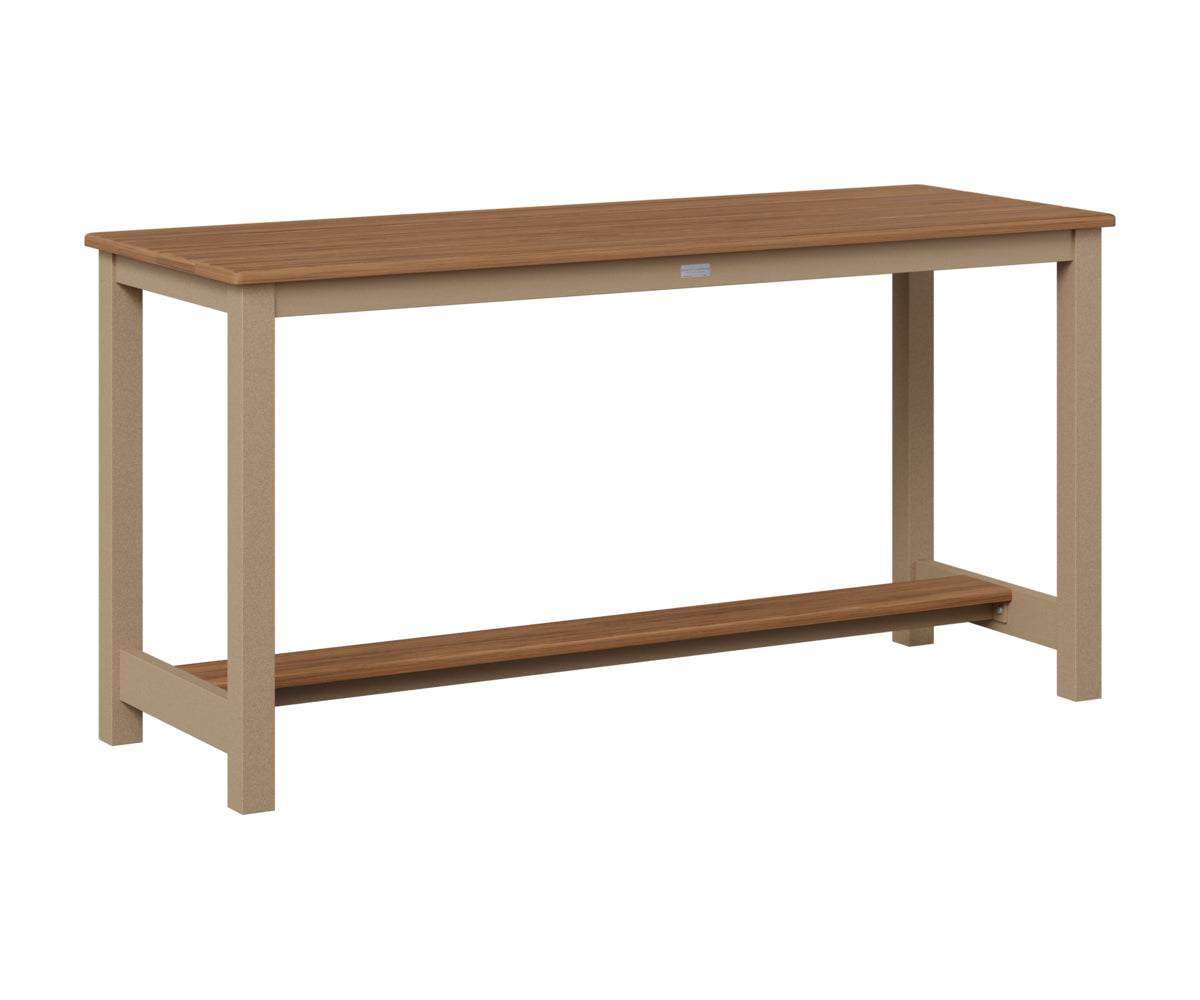 Berlin Gardens Balcony Table with Aluminum Base in Oak Wood Vein, Antique Mahogany top